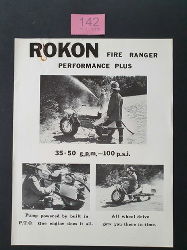 Rara brochure moto - rokon, fire