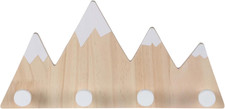 Attaccapanni Da Muro per Bambini, 4 Ganci Appendiabiti Cameretta, Design Montagn