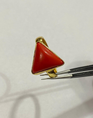 Anello corallo triangolo - corallo,