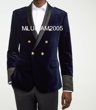 ZARA MAN VELVET BLAZER NAVY