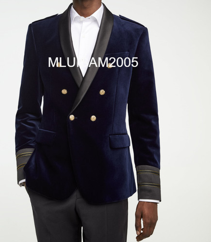Zara blazer uomo velluto - uomo, blu