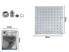 Soffione Doccia Quadrato 20cm Ugelli Fori Bagno Miscelatore 69122 dfh