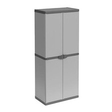 ARMADIO IN RESINA CON RIPIANI 2 ANTE DA INTERNO E ESTERNO 68X40X165 CM 