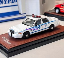 GOC 1:64 HEC White Crown Victoria CV US Police Model auto in metallo pressofuso 