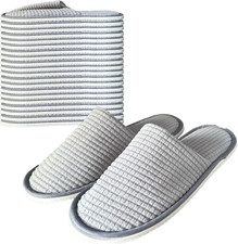 10 Paia Ciabatte Monouso per Hotel Ospiti, Pantofole Lavabili Antiscivolo in Cot