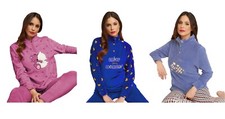 Pigiama DONNA invernale CORAL fleece KAREL EMOZIONI manica lunga PILE zip botton