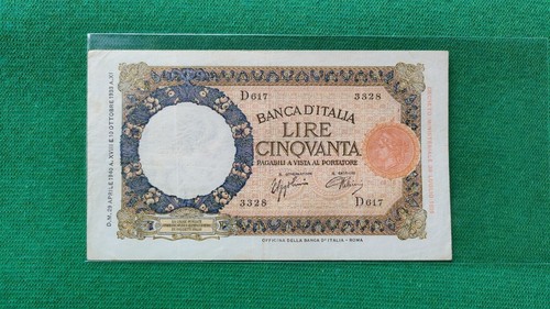 Regno itali banconota 50 - regno, da