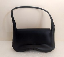 BORSA DONNA IN PELLE NERA CON TRACOLLA NKI CON 2 SCOMPARTI E 2 TASCHE INTERNE