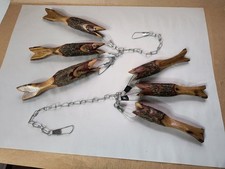 6 Hand Carved Wooden Fish Bass
