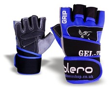 ISLERO Guanti da Sollevamento Pesi in Pelle Palestra Cinghie Supporto Polso Avvolgi Sedia a Rotelle UX