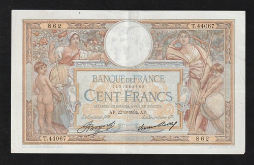 Francia 100 franchi - 100, 1934