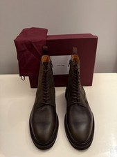 Stivali JOHN LOBB Perth OX pelle cerata grana uomo verde UK 9,5 EU 43,5 nuovi £ 1490