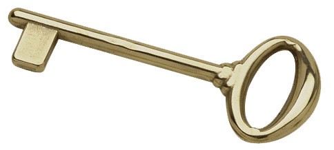 Chiave classica ottone lucido - chiave,