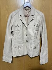 Giacca trench cappotto Conbipel vera pelle crema