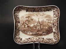 ANTICO VASSOIO VITTORIANO 1800 PORCELLANA WEDGWOOD RARO DISEGNO ORIENTALE