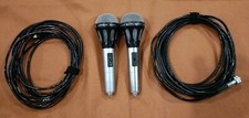 COPPIA MICROFONI CARDIOIDE RCF MD 2700 XLR DINAMICO  200Ω VINTAGE Argentato+CAVI