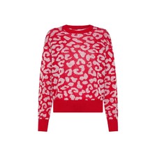 SUN 68 MAGLIONE LEOPARD ROSSO