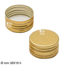 CONF. 10 PZ TAPPO METALLICO A VITE DIAM. MM 38X18 H PER DAMA BOCCIONE IN VETRO