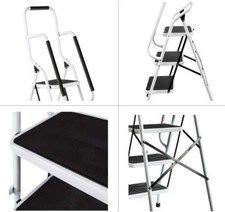 Scala a 3 gradini con corrimano di sicurezza smontabile