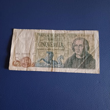 Banconota Repubblica Italiana 5000 Lire Colombo 11 Aprile 1973 Lotto B117