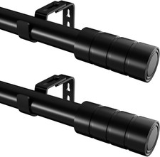 2 Bastoni per Tende Neri