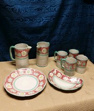 Piccolo servizio vietri caraffe bicchieri  Vassoio Alcuni Pezzi Restaurati