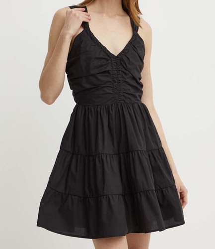 Abito nero cotone - in, scollo