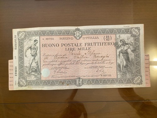 Buono postale fruttifero - postale, lire