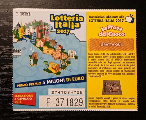 Biglietto lotteria italia - biglietto, 2017