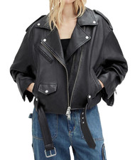 Giacca in pelle nera da