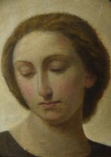 OLIO SU CARTONE CON CORNICE DORATA