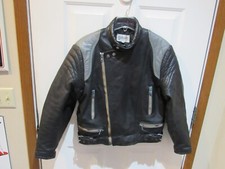 Giacca imbottita pelle nera grigia moto Schott Cafe Racer vintage anni 80 taglia 44