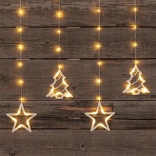 Lotti Tenda Luminosa Natalizia 475x115cm 560 LED Mix Stelle e Alberi di Natale
