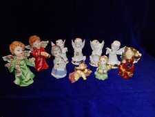 Lotto 10 angioletti ceramica, resina - VINTAGE