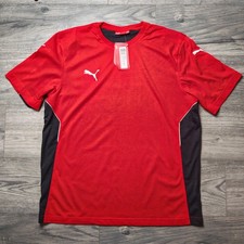 T-shirt Puma V-Kon uomo taglia large rossa grafite nuova con etichette