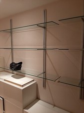 Ripiani e mensole in vetro con struttura in alluminio biblioteca vetro-no mobili