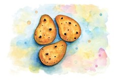 Dipinto ad Acquerello Biscotti Gocciole Pavesi | Arte Cucina
