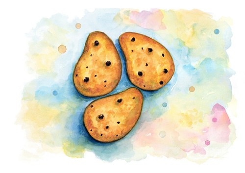 Dipinto acquerello biscotti - dipinto, ad