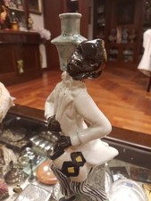 Bottiglia Ceramica  Vintage Moro Con Papillon Che Suona Il Tamburo