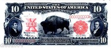 STATI UNITI D'AMERICA USA banconota da 10 dollari 1901 P185 ESEMPLARE COPIA /...