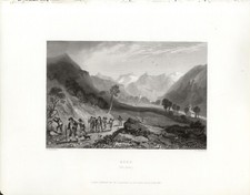 SCEZAL , VAL D'ISERE , FRANCIA, di Brockedon , incisione su acciaio ,1836