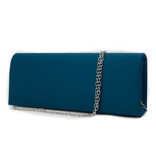Pochette donna blu in raso da