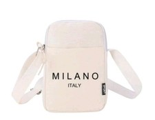 Piccola Borsa A Tracolla Regolabile Uomo ,Borsoni Con Stampa Milano Italia