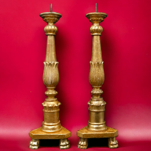 Candelieri dorati 1800 impero - candelieri,