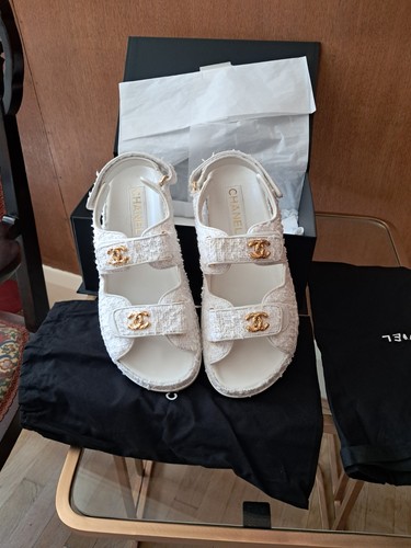 Sandali bianchi chanel papà - sandali,