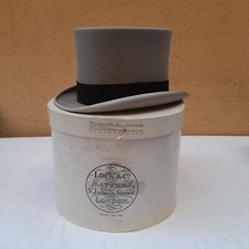LOCK & C.° HATTERS LONDON TUBA CAPPELLO FELTRO GRIGIO SU MISURA SCATOLA anni '60