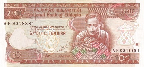 Etiopia ethiopia birr anno - etiopia, 10