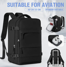 Zaino Bagaglio a Mano Ryanair 40x20x25 Viaggio Laptop 14’’ Impermeabile Nero