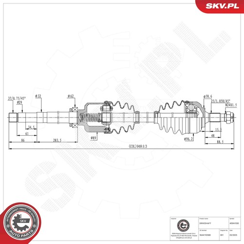 Albero motore esen skv - motore,