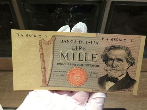 1000 lire verdi - carta, ocra